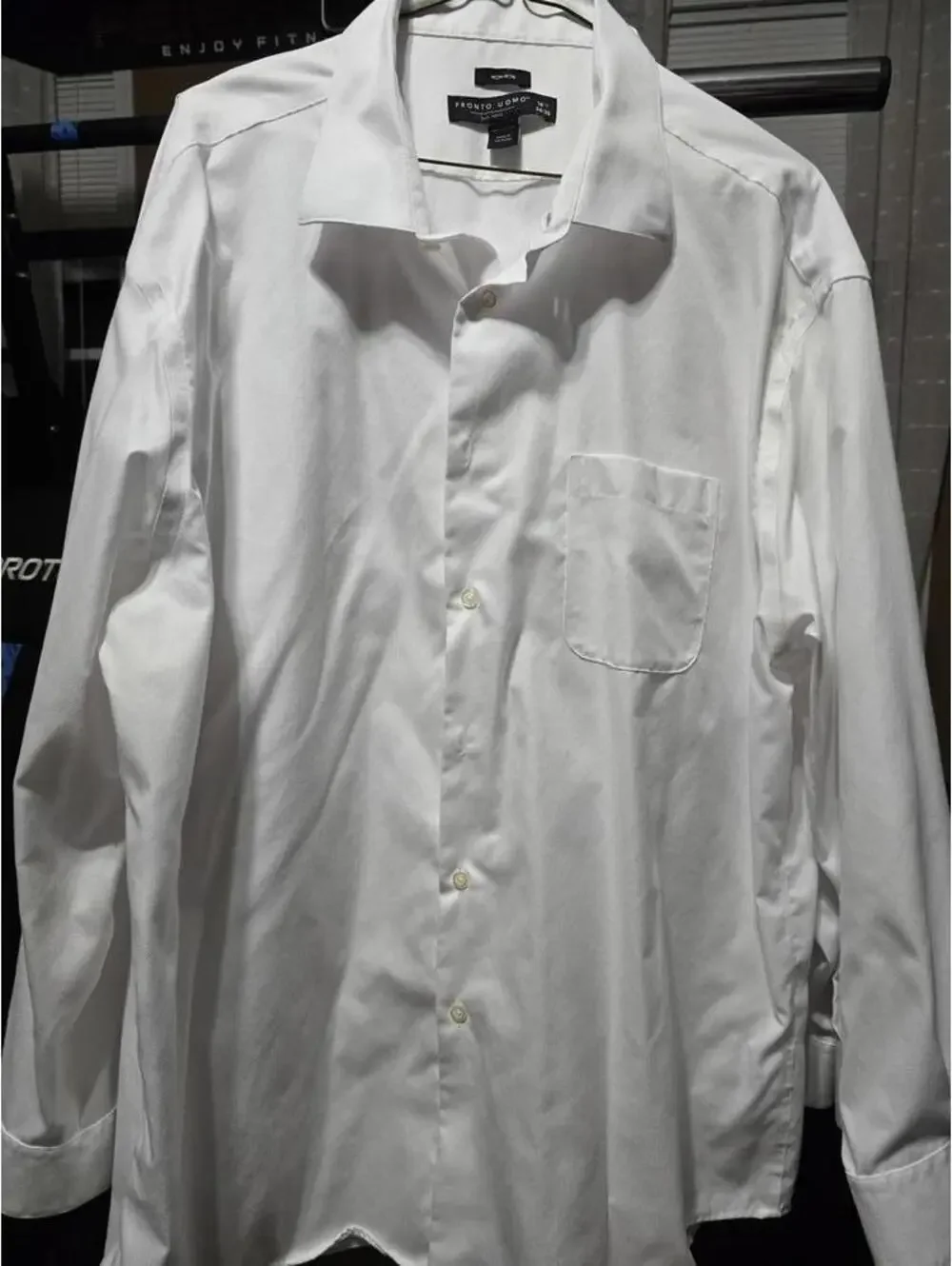 5 Pack Pronto Uomo White Long Sleeve Dress Shirt 100% Cotton Size 18 34/35